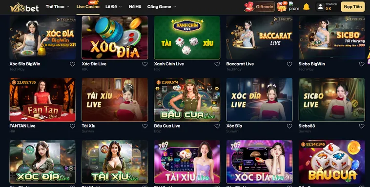 Đẳng Cấp Live Casino VaoBet Mang Lại Chiến Thắng Vang Dội Mỗi Ngày
